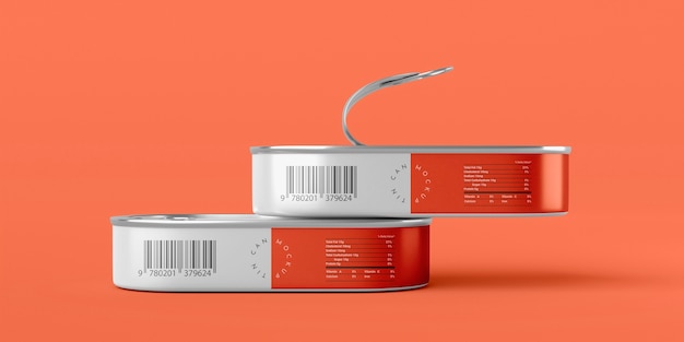 Design de mock-up de recipiente de lata para produtos