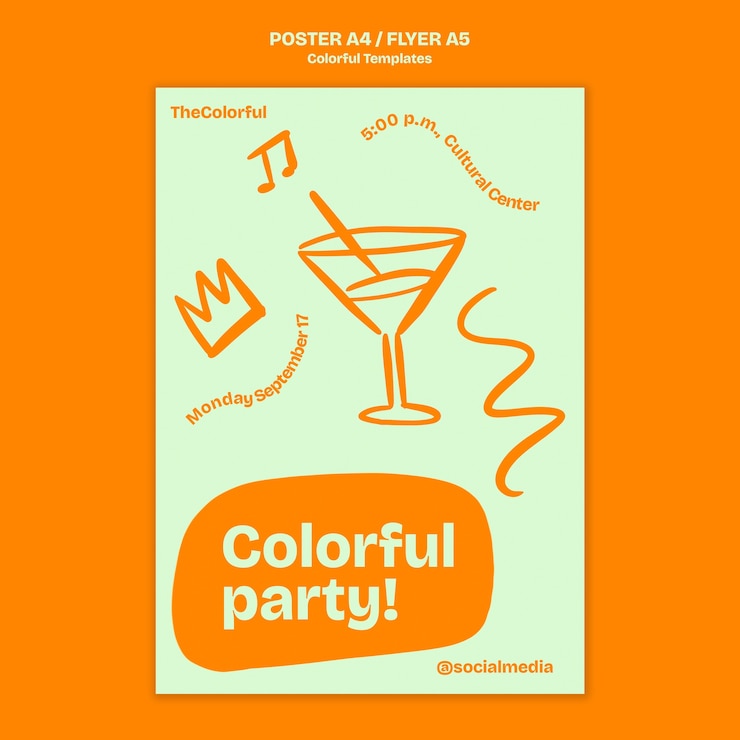 PSD design de modelo colorido