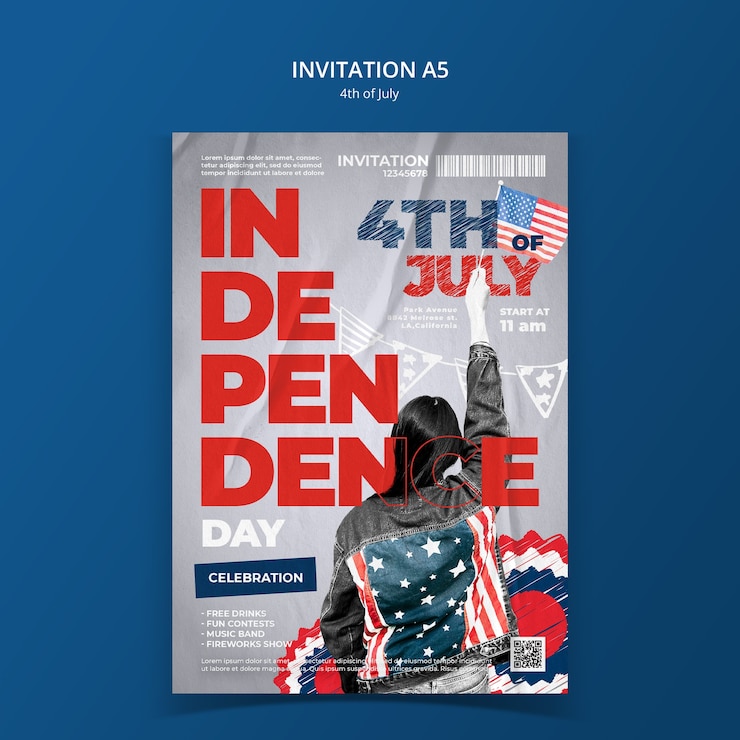 PSD design de modelo de 4 de julho