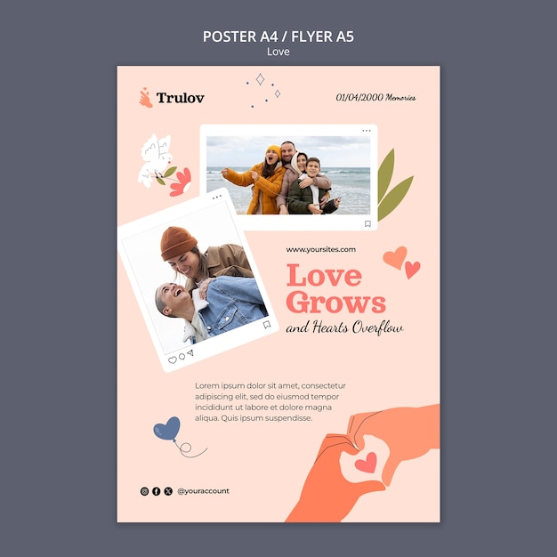 PSD design de modelo de amor