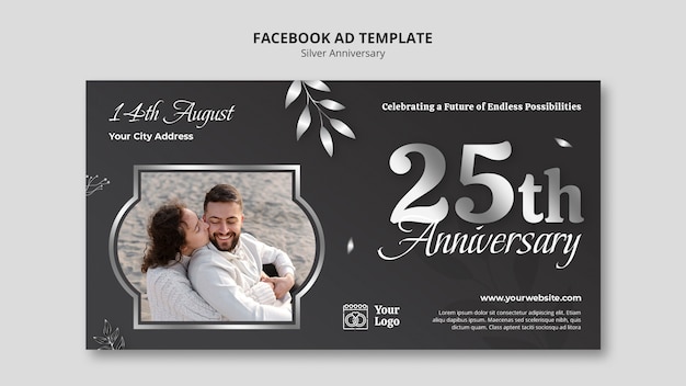 Design de modelo de aniversário de prata