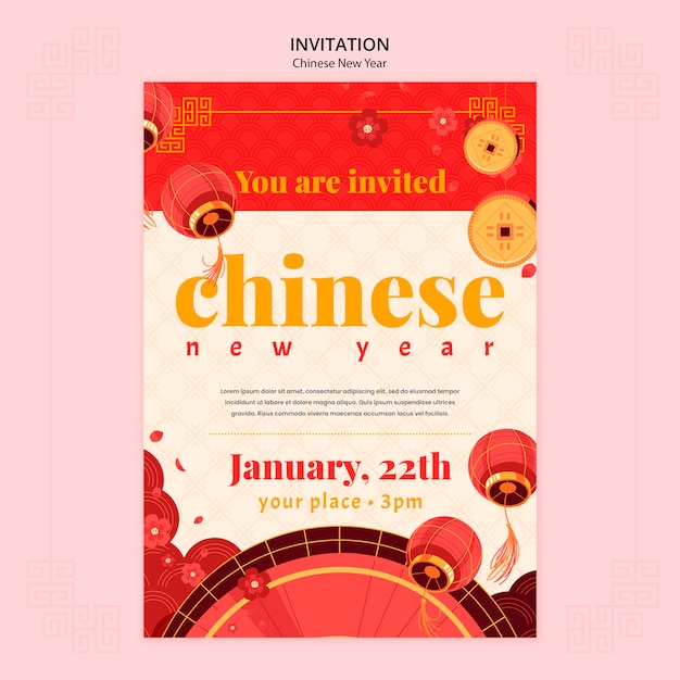 design de modelo de ano novo chinês