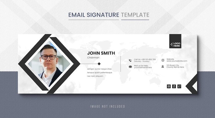 PSD design de modelo de assinatura de e-mail corporativa