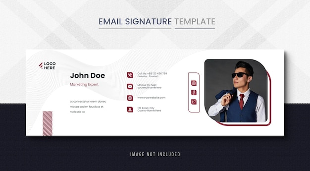 PSD design de modelo de assinatura de e-mail corporativa
