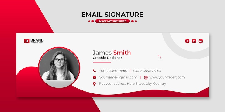 PSD design de modelo de assinatura de e-mail ou rodapé de e-mail e mídia social pessoal cobrem rede social