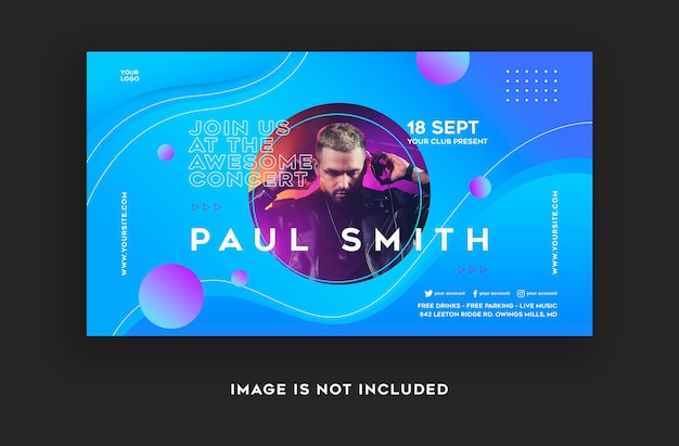 Design de modelo de banner de dj de música