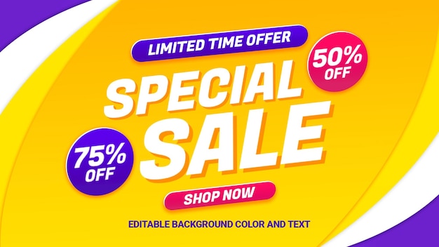 Design de modelo de banner de venda especial
