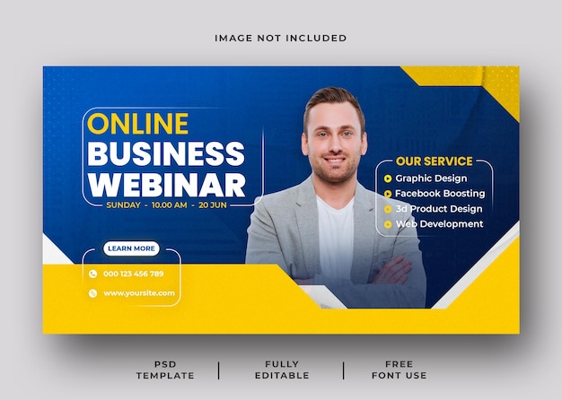 Design de modelo de banner de webinar de negócios on-line