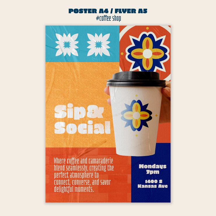 PSD design de modelo de cafeteria