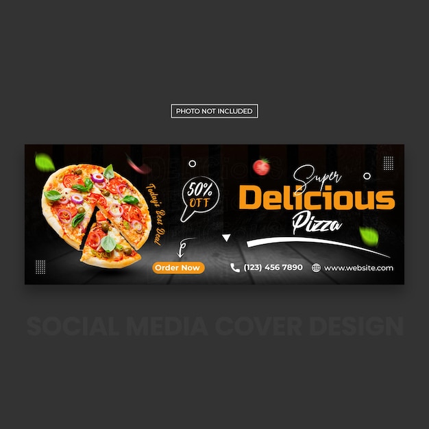 PSD design de modelo de capa de menu de comida e mídia social de restaurante