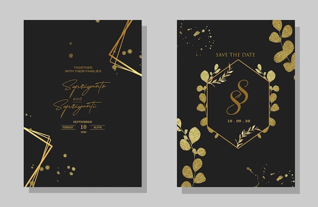 Design de modelo de cartão de convite de casamento floral Somei Yoshino sakura flores PSD