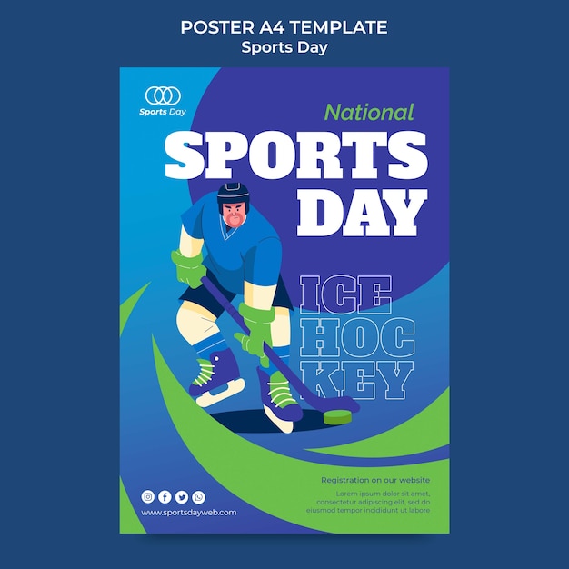 Design de modelo de cartaz de dia de esportes