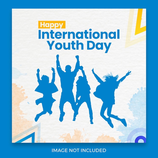 PSD design de modelo de cartaz de mídia social de celebração do dia internacional da juventude