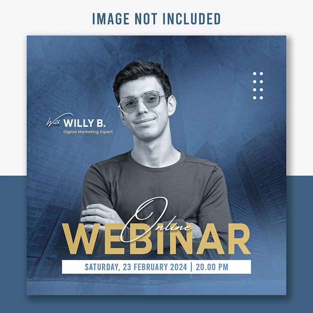 Design de modelo de cartaz para webinário