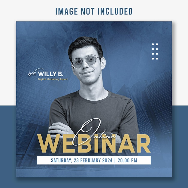 PSD design de modelo de cartaz para webinário