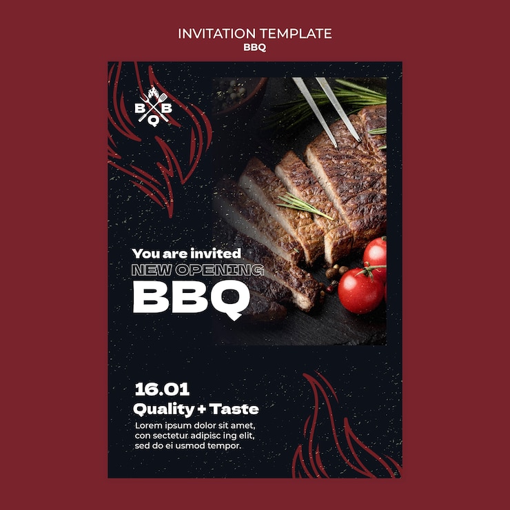 PSD design de modelo de churrasco