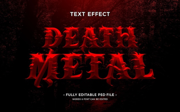 PSD design de modelo de efeito de texto de death metal