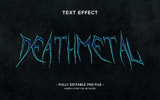 PSD design de modelo de efeito de texto de death metal