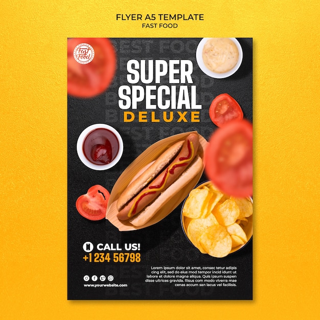 PSD design de modelo de fast food realista