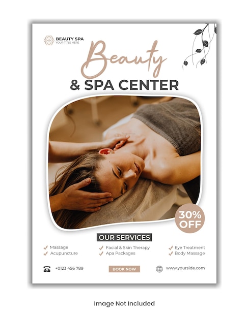 PSD design de modelo de folheto de beleza e spa