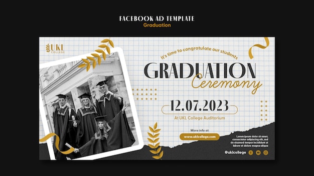 PSD design de modelo de formatura de design plano