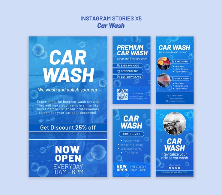 PSD design de modelo de lavagem de carro