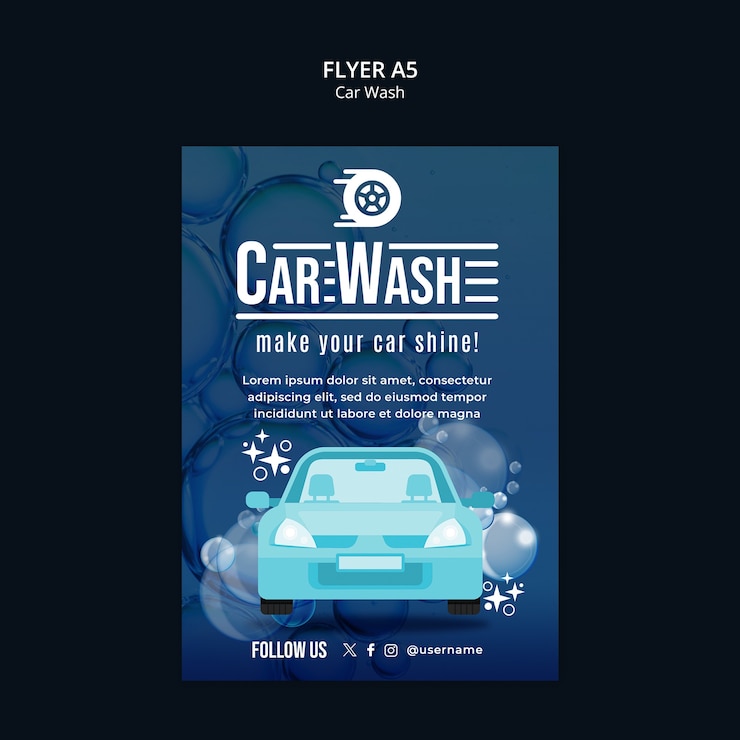 PSD design de modelo de lavagem de carro