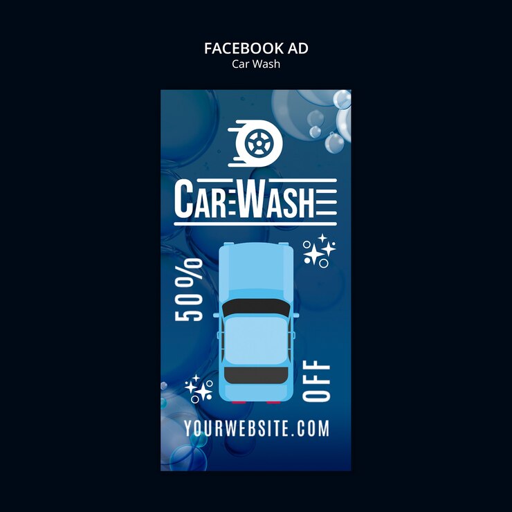 PSD design de modelo de lavagem de carro