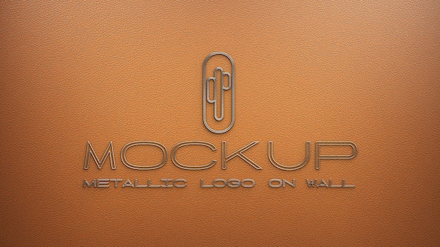 PSD design de modelo de logotipo metálico