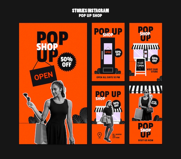 Design de modelo de loja pop-up