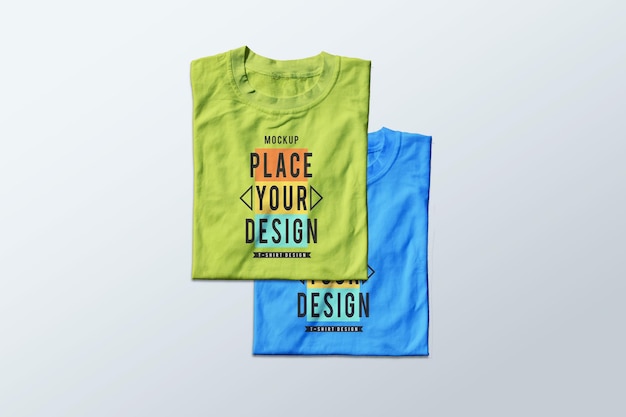 PSD design de modelo de maquete de camiseta dobrável