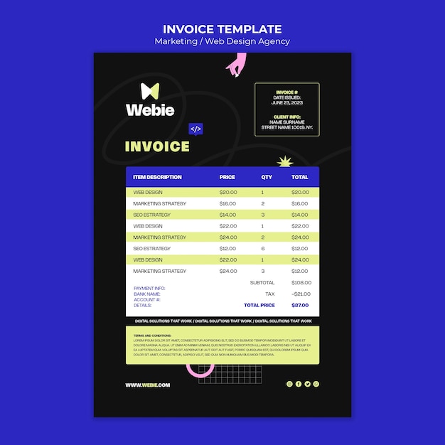 Design de modelo de marketing de design plano