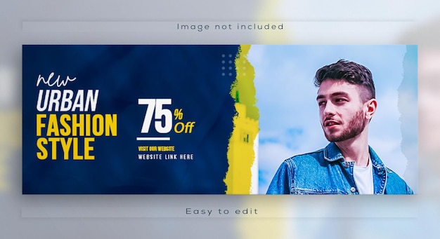 Design de modelo de mídia social de capa do facebook de banner da web de venda de moda