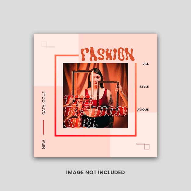 Design de modelo de mídia social e postagem de estúdio de moda ou estilo de PSD gratuito