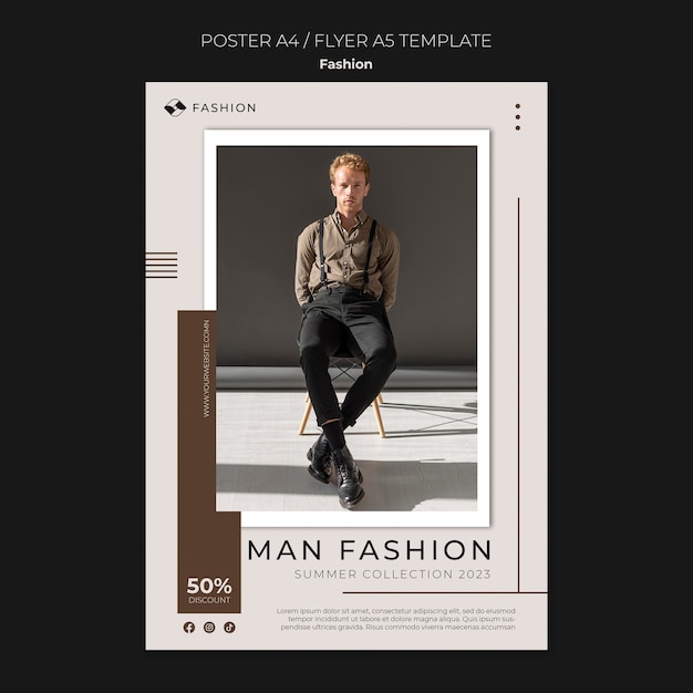 Design de modelo de moda masculina