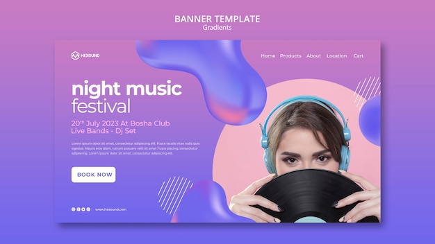 PSD design de modelo de música gradiente