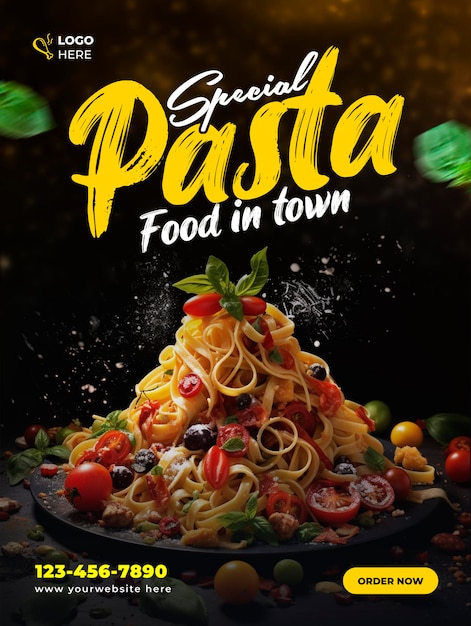 PSD design de modelo de postagem de banner de mídia social de pasta