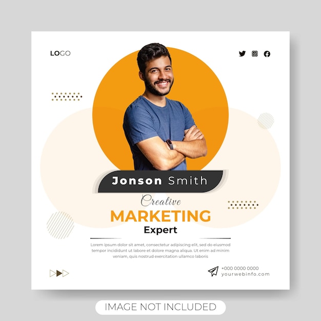 Design de modelo de postagem de mídia social corporativa do especialista em marketing criativo