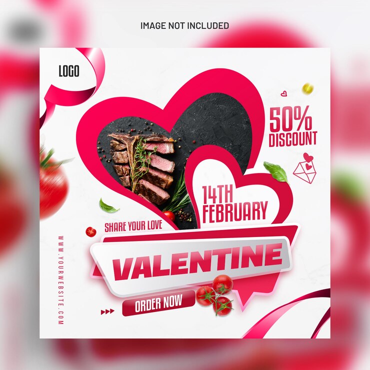 PSD design de modelo de postagem de mídia social de feliz dia dos namorados