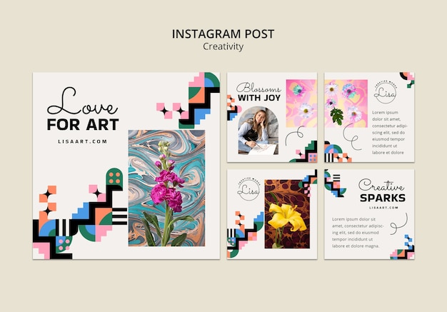 Design de modelo de postagem do instagram de influenciador