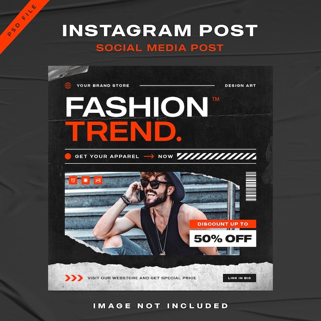 Design de modelo de postagem do Instagram de venda de moda urbana urbana