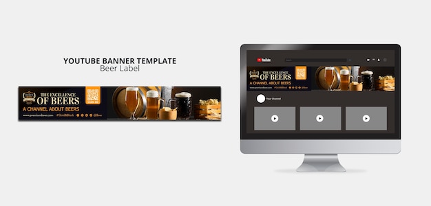 Design de modelo de rótulo de cerveja