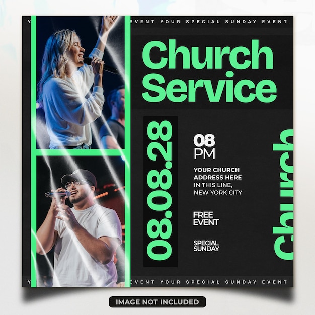 PSD design de modelo de serviço de igreja