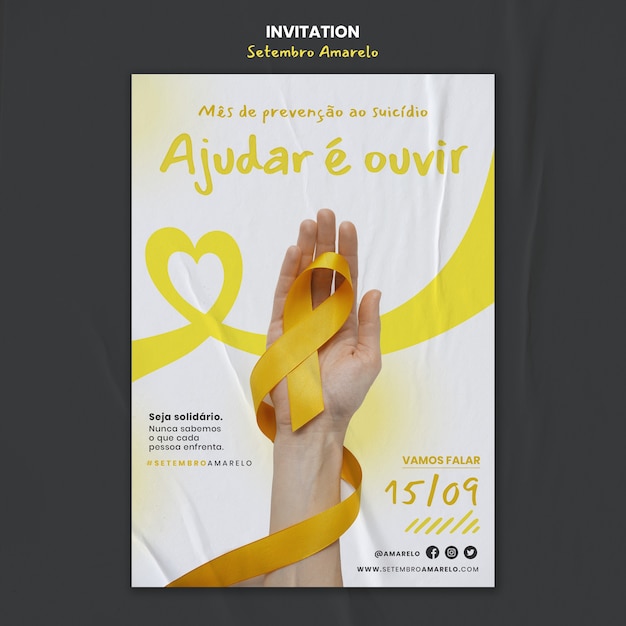 Design de modelo de setembro amarelo