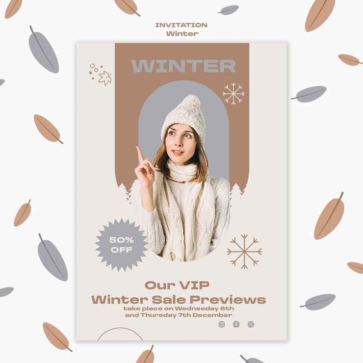 PSD design de modelo de venda de inverno
