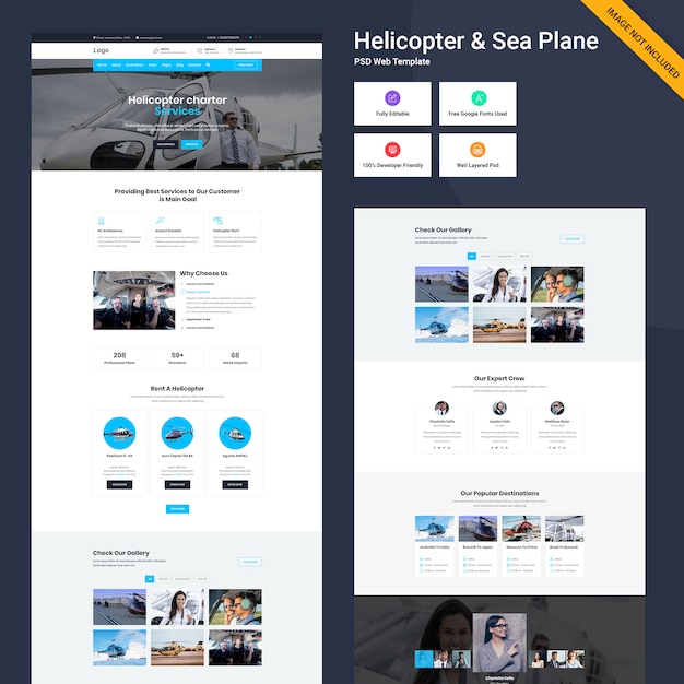 Design de modelo de web de avião e helicóptero
