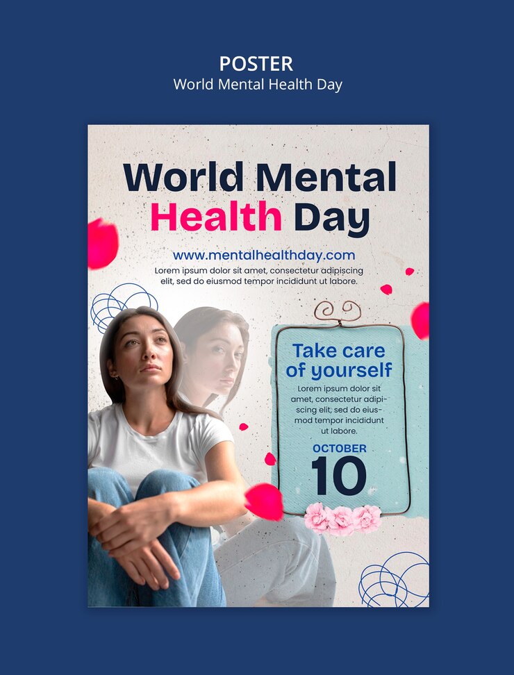 PSD design de modelo do dia mundial da saúde mental