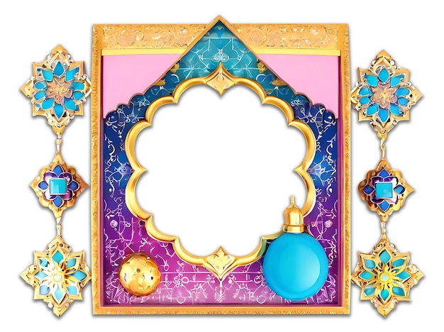 PSD design de moldura de ornamentação de ramadhan psd