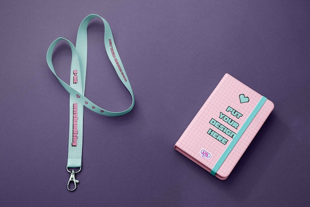 Design de notebook de merchandising de 8 bits