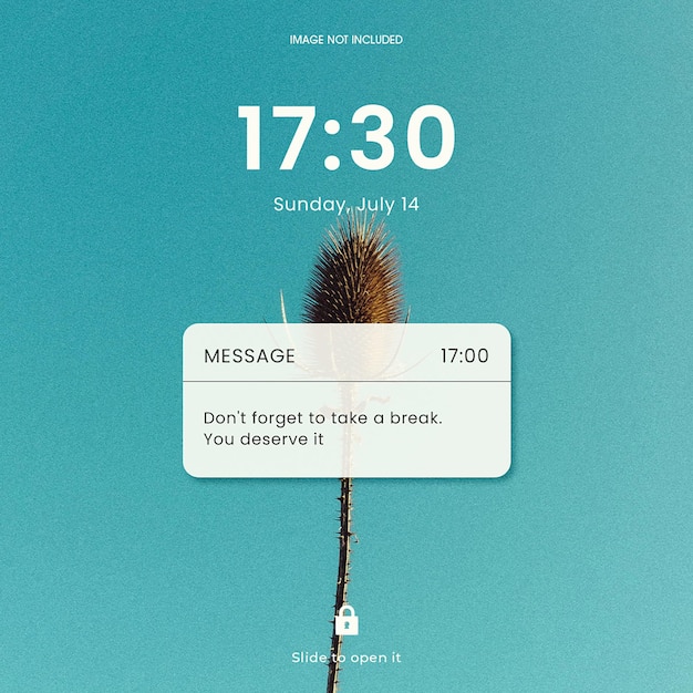 PSD design de notificação de tela de telefone de lembrete psd para mídias sociais e modelo de postagem do instagram